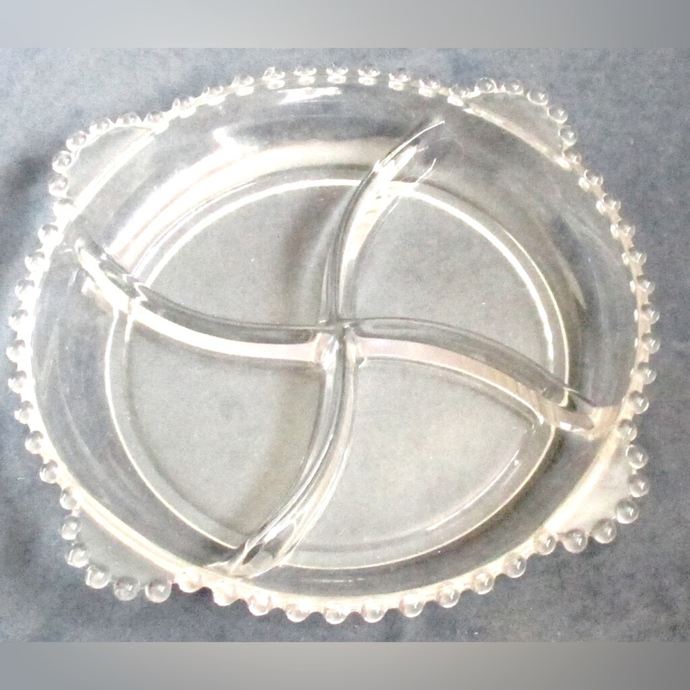 Vintage 1936 Imperial Glass Company, Candlewick Clear Pattern, 10” relish tray